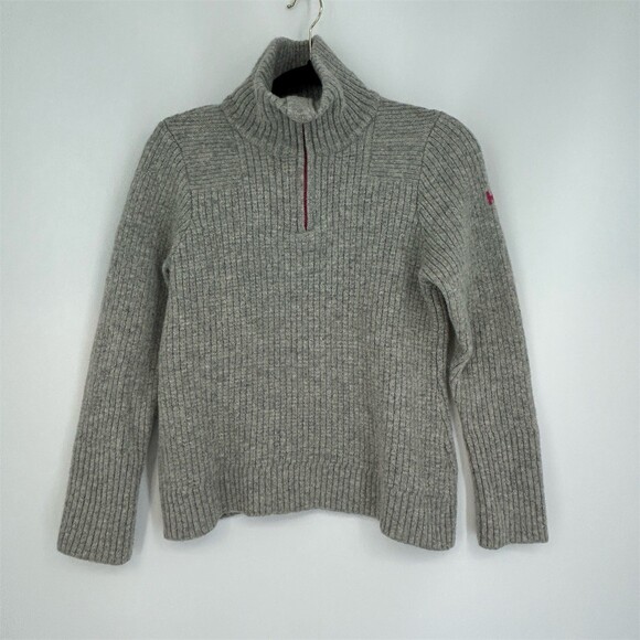 Helly Hansen Marka Wool 1/2 zip Pullover Sweater Grey Rib Knit, Small - Picture 3 of 11